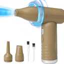 Compressed Air Duster - 3-Phase Brushless Motor, 7.2m/s Super Strong Wind, Multifunctional Jet Fan for Home, Office, Car, and More - Rechargeable and Mini Portable Design (Sandy Yellow)