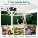 Outdoor Ceiling Fan with Light for Patios, 21" Gazebo Fans Outdoor Hanging, IP65 Waterproof Plug in Ceiling Fan with Alexa/Google/App Control, 3CCT Dimmable 6-Speeds for Patios Porch Pergola