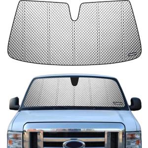 Pigenius Windshield Sun Shade for Ford E-Series (Econoline). 2026 Upgrade Reflective Aluminum Film Front Window Sunshade for Maximum Interior Protection
