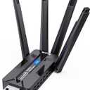 USB WiFi Adapter for PC WiFi Dongle 1800Mbps Max Speed 4 High-Gain Antennas Ultra-Long Range Signal Reception Wireless USB WiFi 6 Adapter for Desktops & Laptops Dual-Network Card connectivity