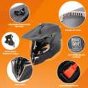 OUMURS Adult ATV Dirt Bike Helmet with Gloves & Mask Adjustable Sun Visor Motorcycle Adult Helmet Off-Road Motocross Downhill MX for Unisex-Adult - 806 Matte Black, XL