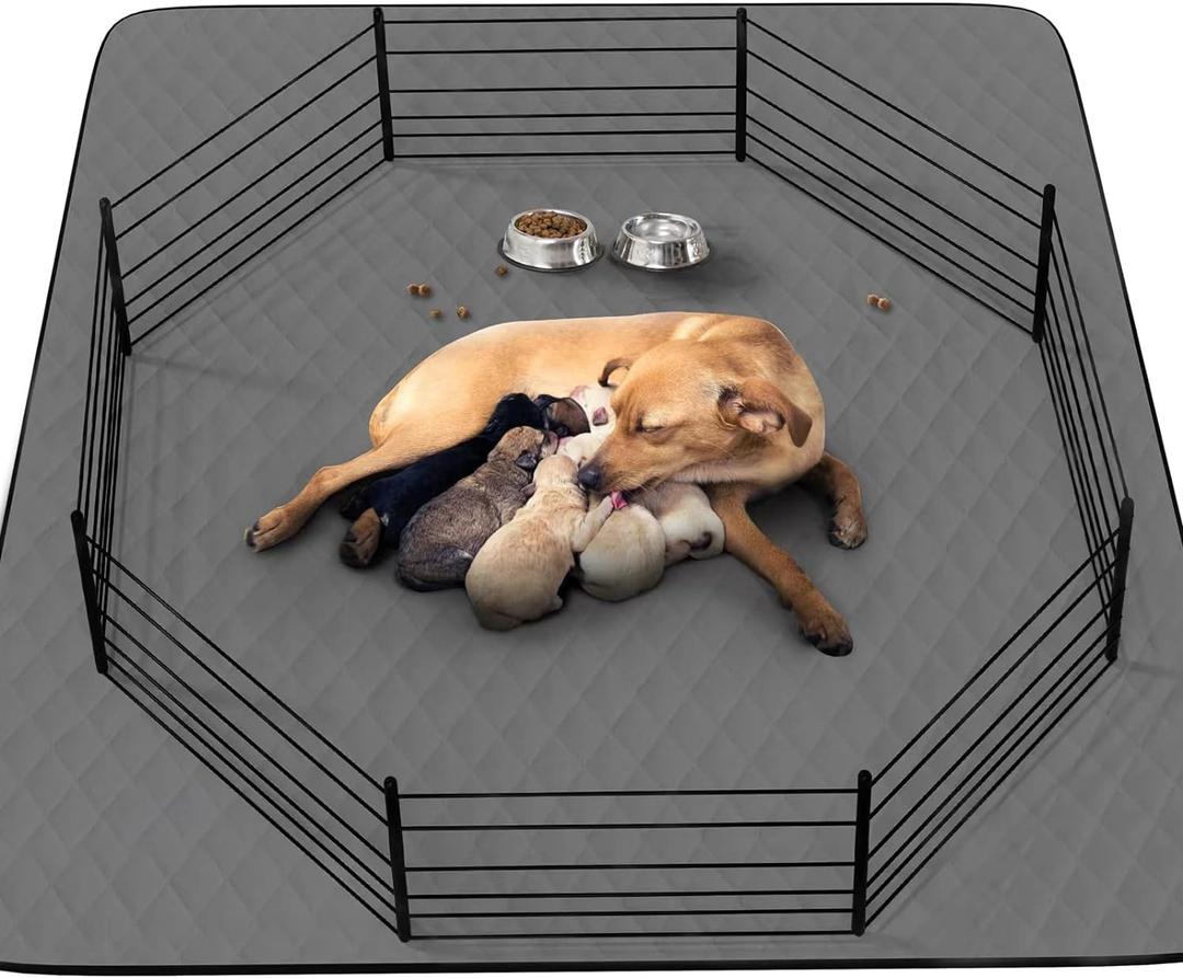 CoolShields Washable Puppy Dog Pee Pad, 72" X72" Extra Large, Waterproof Whelping Training Pet Mat for Playpen, Crate, Potty, Floor, Bed, Sofa and Trunk, Reusable Pee Pads for Dogs, Cats, Bunny (72x72 Inch)
