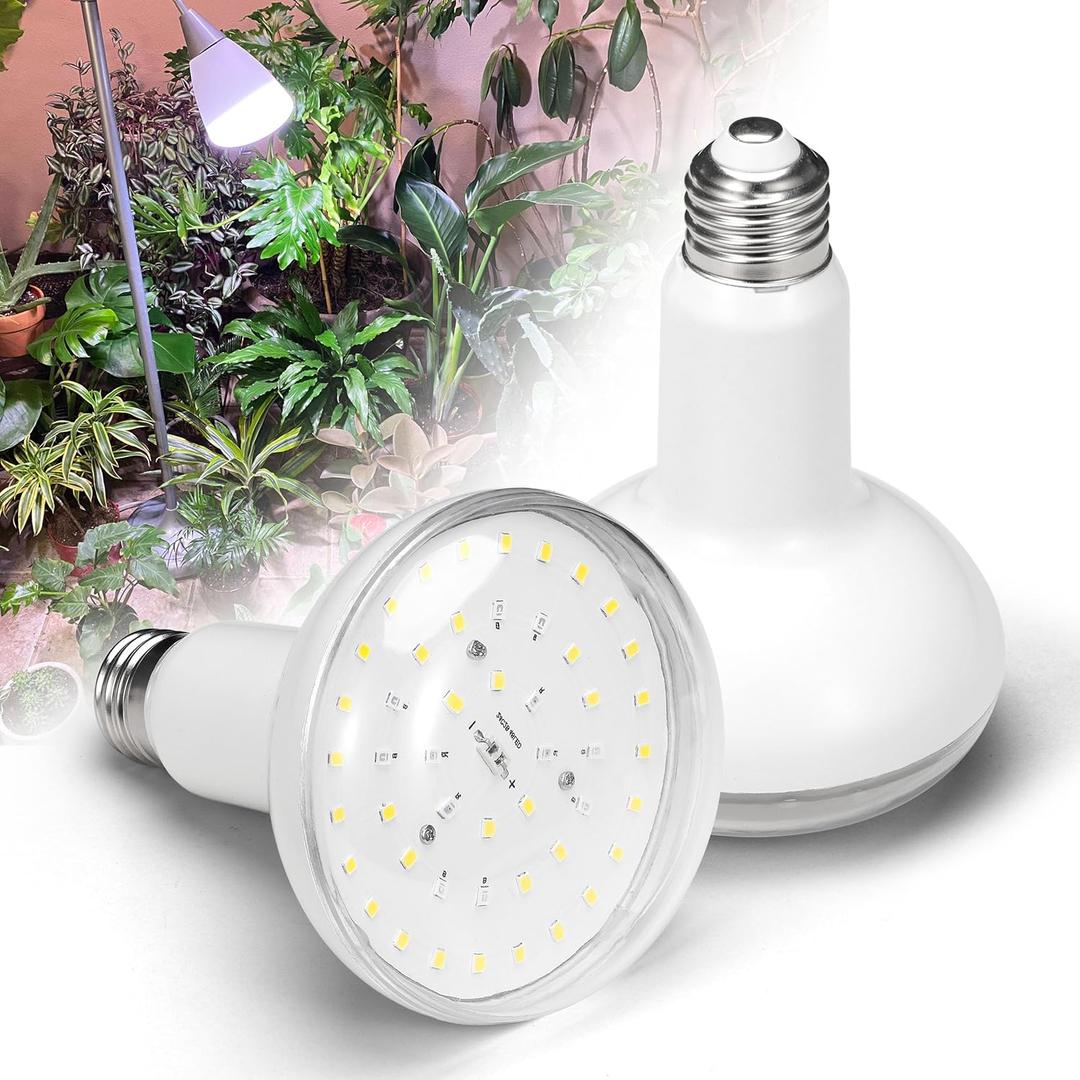Xyanmc BR30 LED Grow Light Bulbs Floodlight 5000K Red Blue Full Spectrum, 20W E26 Plant Light Bulb 200w Equivalent, Balanced Spectrum for Indoor Plants, Seeding, Growing, Hydroponic, 2000lm, One Pack
