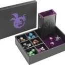 DND Dice Tray and Dice Tower with Storage, 3 in 1 Dice Rolling Tray with Lid, Portable Dice Box Storage, DND dice Holder for Dungeons and Dragons D&D RPG MTG Table Games - Purple