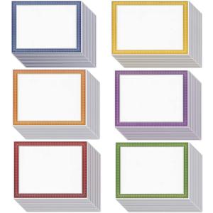 Best Paper Greetings 96 Sheets Certificate Paper for Printing - Customizable Blank Cardstock with Colored Borders for Graduation Diploma, Achievement Awards, Documents (8.5 x 11 in, 6 Assorted Colors)