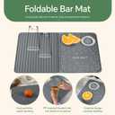 Bar Mat, Bar Accessories, Multifunctional Folding Cocktail Mat with Cutting Board, 18" X 12"(Gray) Drying Mats,Bar Mat for Countertops,Bar Decorations for Home, Outdoor Bar Accessories,Travel