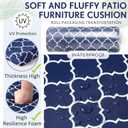 4 Pack Outdoor High Back Chair Cushion for Patio, Moroccan, Blue