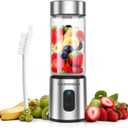 Glass Portable Blender Smoothies: Mini Personal Blender Shakes and Smoothies Small USB Rechargeable, Baby Food Travel Beach Office Sports Kitchen Gym Use