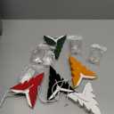 Lewondr Christmas Paper Star Lantern 5 Pack, Hanging 7-Pointed Star Lampshade Decoration, Window Paper Lanterns with 5 Colors for Xmas Wedding Holiday Party 17.72 Inch