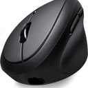 Perixx PERIMICE-819B Bluetooth Portable Vertical Mouse - Wireless 3-in-1 Multi-Device Spec - Silent-Click - Portable Compact Size - Black - Right Handed