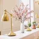 Sggvecsy Artificial Cherry Blossom Flowers 4 Pcs Faux Cherry Blossom Stems Faux Silk Cherry Blossom Branches 41 Fake Flowers Long Stems for Vase Arrangements Home Wedding Table Decor (Pink)