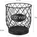 YINMIT K Cup Holder Organizer, Sturdy Coffee Pod Holder Organizer, 35 Kcup Large Capacity Storage Basket for Kitchen Counter and Office Desktop (Black-Circular)