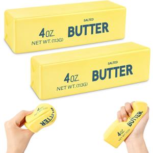 2 Pack Butter Squishy Toys - Squeezeable Squishies, Stress Relief Slow Rising Squishy Toys, Squishy Butter Toy for Relief, Portable Fidget & Relaxation Toy Set