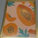 Papaya Fruit Gold Ornate Wood Framed Canvas Giclee Art by 1x Studio II