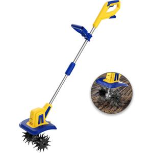Cordless Tiller Cultivator Compatible with Dewalt 20V Battery(Tool Only), Electric Garden Tiller w/270 RPM, 48 Steel Tines, 8.7" Tilling Width, 6.3" Depth, Portable Rotary Tiller