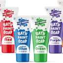 Tub Works Bath Paint Soap Bath Toy, Classic 6 Pack | Non-Toxic | Washable Bathtub Paint for Finger Painting on Tub Walls | Ideal Toddler Bath Toys for Creative Play | Easy to Clean, Fun Bath Art