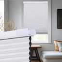 Tonature Upgrade No Drill No Tools Cellular Shades for Indoor Windows 38mm Honeycomb Blinds Cordless Free Stop Blinds for Windows White Blackout 22"w x 64"h, White-blackout