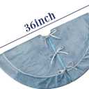 Bunny Chorus Christmas Tree Skirt: 36 Inch Blue and Silver Luxury Velvet Plush Fur Christmas Tree Skirts, Vintage Bright Xmas Tree Holiday Decorations for Christmas Indoor Outdoor Dcor Home Supplies