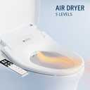 Lotus Bidet ATS-850 Elongated | Slim Heated Toilet Seat with Adjustable Warm Water Wash, Side Control Panel, Stainless Steel Nozzle, Warm Air Dryer, Night Light, Child Mode, Easy Installation