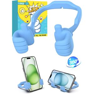 Gifts for Teen Boys Girls Kids: Thumbs Up Lazy Phone Stand Cell Phone Holder Gift for Men Women Adults Funny Gadgets Teenage Dad Father Husband Wife Who Have Everything Stocking Stuffers Cute Things (Macaron Blue)