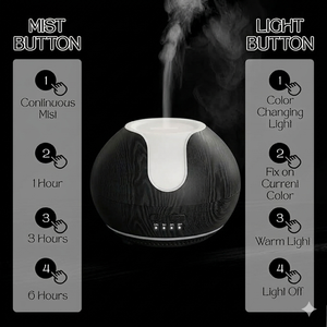 ARVIDSSON Essential Oil Diffuser 1 Pack, Ultrasonic Oil Diffusers for Home, Aromatherapy Diffuser with Mood Light, 200ml Diffuser for Essential Oils, Gift for Women - Black