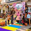 Halloween Candytown Trunk or Treat Decorations Kit Outdoor Candy Trunk or Treat Decoration with Sweet Candy Lollipop Banner Balloon Sticker for Suv Car Archway Garage Door Haunted House Party Supplies