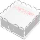 YAGELI Acrylic Napkin Holder for Cocktails  Clear Scalloped Tray and Dispenser for Kitchen, Dining, Bar  Organizes Flat Paper Towels & Disposable Napkins for Weddings, Home, Hotel (5.4x5.2in)