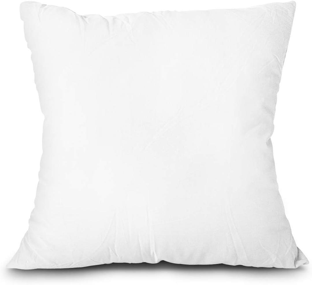 EDOW Throw Pillow Insert, LightweightSoft Polyester Down Alternative Decorative Pillow, Sham Stuffer, Machine Washable. (White, 18x18)