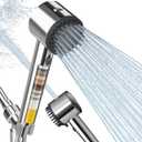 Cobbe Ion Drops Filtered Shower Head with Handheld, High Pressure 4+1 Spray Mode Showerhead with Filters, Built-in Power Wash for Hard Water - Remove Chlorine - Reduces Dry Itchy Skin, Chrome