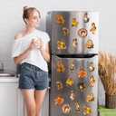 Xuhal 24 Pcs Thanksgiving Fridge Magnets Vintage Refrigerator Magnets Decals Pumpkin Sunflower Magnetic Stickers for Fall Car Mailbox Metal Door Office Cabinets Home Kitchen Decoration