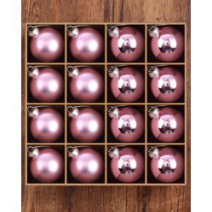 Syhood 16 Pcs Christmas Glass Ball Ornaments Set 2.36" Hanging Glass Bulbs with Loop Hanging String for Christmas Tree Decoration for Holiday Xmas Tree Gifts Home Decor (Pink)
