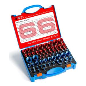 66 Nut and Bolt Thread Checker with Storage Box, Thread Checker Measuring Tool(34 Metric & 32 Standard), Bolt Size and Thread Gauge Finder Suitable for inspecting in Narrow and Tricky Areas