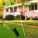 Thatch Rake for Lawns 21 Curved Steel Tines with 64'' Adjustable Metal Handle Handle Heavy Duty Dethatcher Rake for Garden Yard Farm Lawn Care Leveling Gathering Leaf Grass Removal (Black-2)
