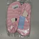 WateLves Womens & Mens Lightweight Cozy Faux Furry House Slippers Rubber Sole Slip On Sock Shoes Foldable Travel Slippers Indoor Outdoor (Stripe/ Pink, 38/ 39)