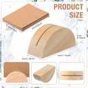 Colingmill 24 Pcs Wooden Table Number Stands Wedding Table Name Holder Semicircular Design Place Card Holders with 24 Pcs Tented Cards for Retail Shop Wedding Party Events Decoration (Wood Color)