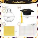LemonRoad 30 Sets Class of 2026 Graduation Party Favors, 150ml Clear Plastic Fillable Drink Ball Cups with Mini Grad Caps, Straws and Adhesive Dots(Yellow)