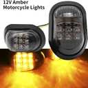 Anxingo 2PCS 12V Amber Motorcycle 9 LED Flush Mount Turn Signals Indicators Blinker Light Suitable for All 12V Motorcycles