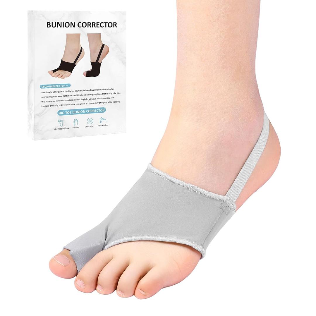 Bunion Corrector for Women & Men Big Toe, Hammer Toe Straightener, Bunion Pads with Spacers, Comfortable & Breathable for Day/Night, Hallux Valgus Pain Relief (Gray)