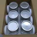 6 Pack 32 oz Glass Mason Jars, Wide Mouth Mason Jars with Lids and Bands and 6 White Plastic Mason Jar Lids, Clear