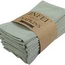 INFEI Plain Color Dinner Cloth Napkins, Set of 12 (15.7 x 11.8 Inches), Reusable Cotton Kitchen Table Napkin, for Cocktail Parties, Weddings, Hotel & Home Use (Avocado)