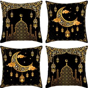Ramadan Mubarak Pillow Covers Eid Mubarak Throw Pillow Cases Ramadan Kareem Decor Ramadan Decorations for Home Party