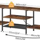 HOOBRO TV Stand with Power Outlets to 75 Inches, TV Console Table with Open Storage Shelves Cabinet, Industrial Media Entertainment Center for Living Room Bedroom, Rustic Brown and Black BF60DS01, 63 Inch