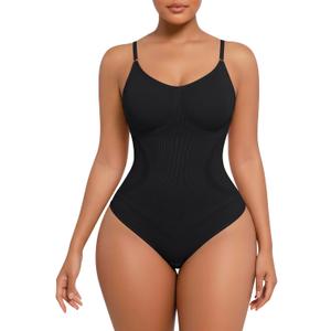 POSESHE Women's Seamless Shapewear Bodysuit Tummy Control Body Shaper Waist Snatching Body Suit (XL)