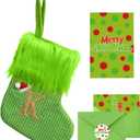 Christmas Stockings with Initials, 7.9 Inches Mini Embroidered Letter Knit Xmas Stockings, Monogram Knitted Xmas Stocking with Card Envelope, Christmas Party Fireplace Family Hanging Decorations (K)