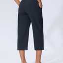 Women's Capri Pants Wide Leg Quick Dry Hiking Capris Water Resistant UPF50 Lightweight Loose Travel (Blue, L)