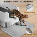 FURTIME Stainless Steel Litter Box with Lid, Large Metal Cat Litter Box for Big Cat, Large Cat Box High Sided with Non-Stick, Odor-Resistant, Anti-Urine Leakage, Easy Cleaning, Includes Scoop and Mat