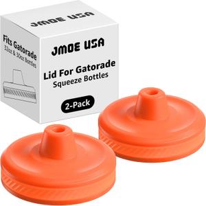 Jmoe USA Improved Lid for Gatorade Water Bottle | Fits Squeezable 32 oz and 30 oz Versions | Faster Flow Valve and Easy Twist Grip | Made with Food-Grade Materials (2-Pack)