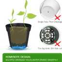 homenote Pots for Plants, 8 Pcs 7.5 Inch Plastic Planters with Multiple Drainage Holes and Tray - Plant Pots for All Home Garden Flowers Succulents, Matte Black