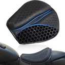 Foldable Motorcycle Gel Seat Cushion, Large 3D-Honeycomb Structure Shock Absorption & Breathable Motorcycle Gel Seat Pad for Long Rides (L)