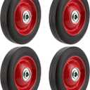 PINGEUI 4 PCS 6 Inch Solid Rubber Tire, Flat Free Solid Rubber Wheels, Hand Truck Replacement Wheels, 1/2-Inch Axle Hole, 176 lbs Max Load-Bearing Capacity